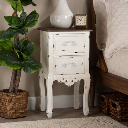 Baxton Studio - Levron End Table in Walnut Brown/Antique white - JY20B091-Antique White-ET view 8