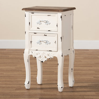 Baxton Studio - Levron End Table in Walnut Brown/Antique white - JY20B091-Antique White-ET view 9