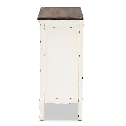 Baxton Studio - Levron Storage Cabinet in Walnut Brown/Antique White - JY20B089-Antique White-5DW-Cabinet view 4