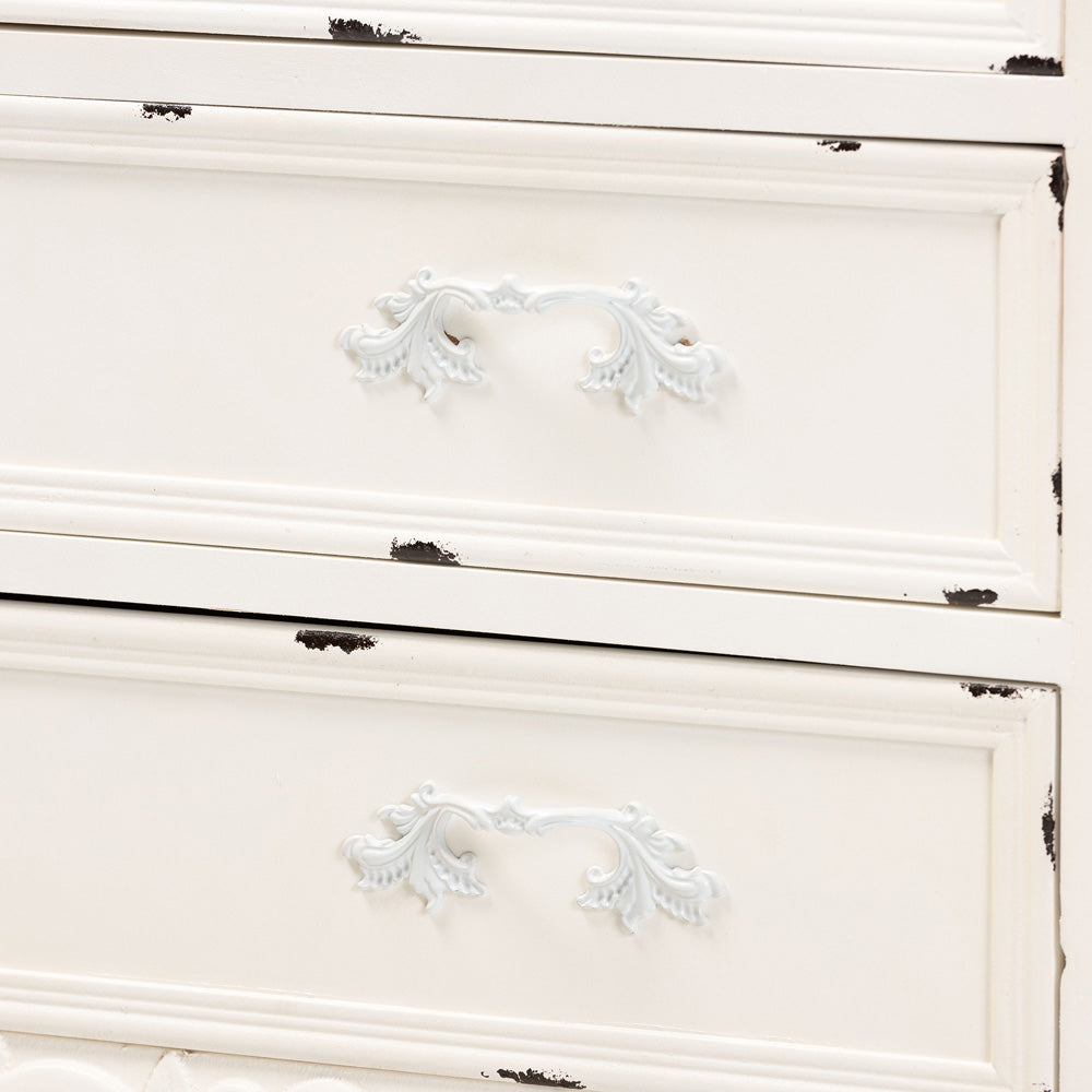 Baxton Studio - Levron Storage Cabinet in Walnut Brown/Antique White - JY20B089-Antique White-5DW-Cabinet view 5