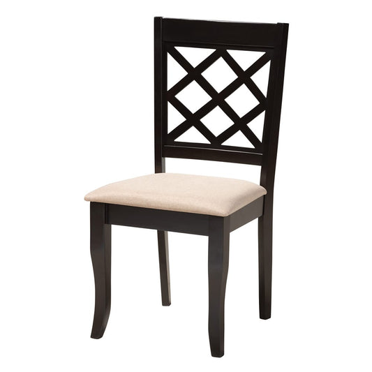 Baxton Studio - Lexi Dining Set in Beige/Dark Brown - Lexi-Sand/Dark Brown-5PC Dining Set view 2