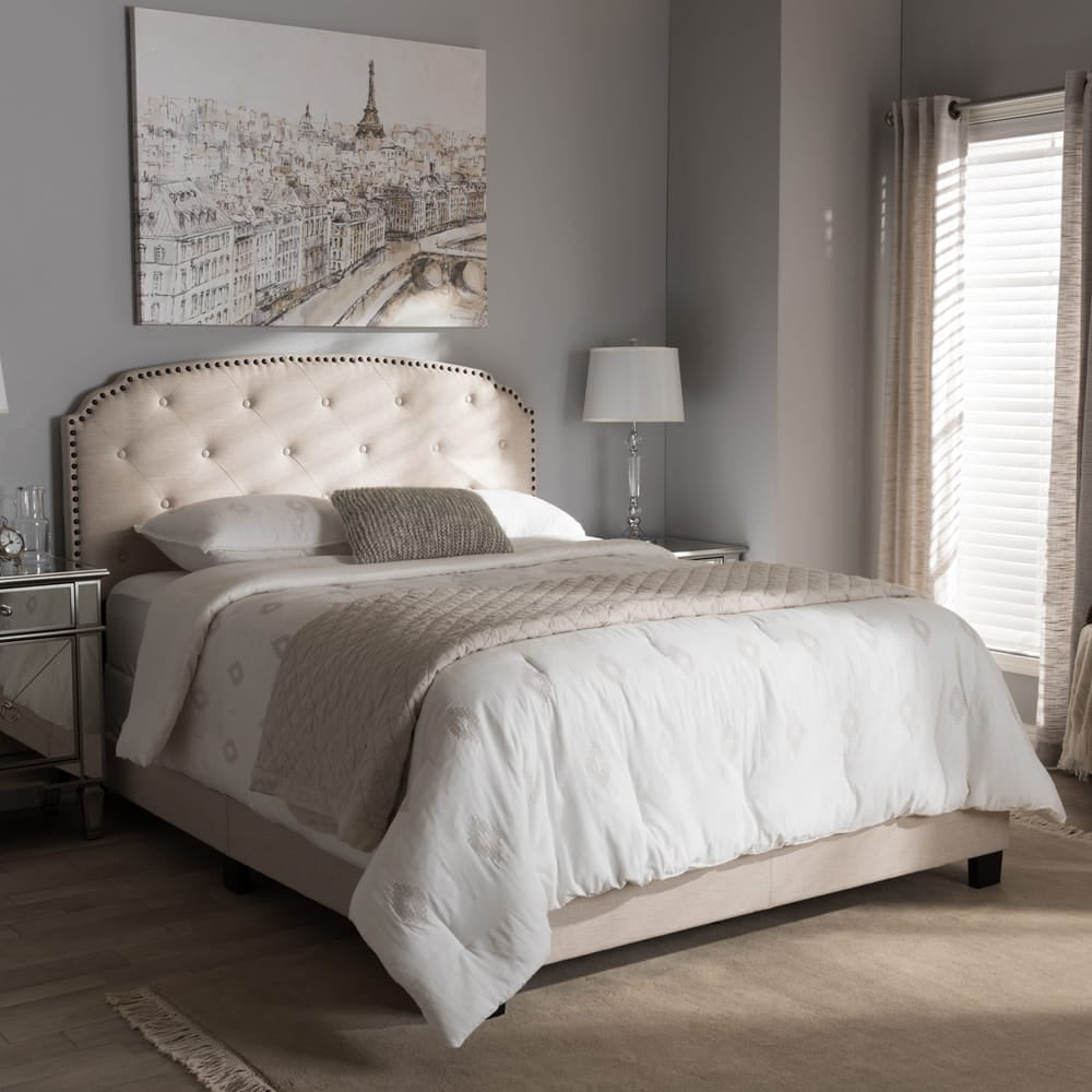Baxton Studio - Lexi Full Size Bed in Light Beige - CF8747-F-Light Beige-Full view 6
