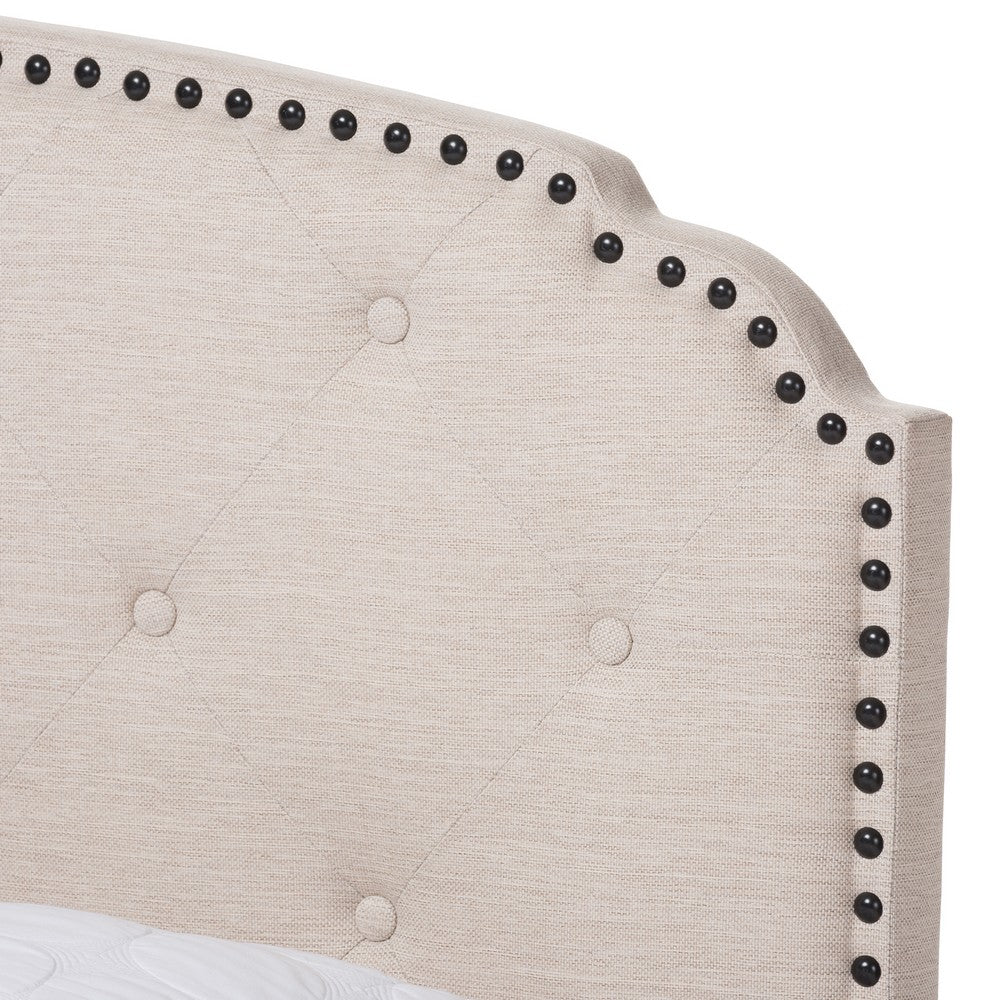 Baxton Studio - Lexi Queen Size Bed in Light Beige - CF8747-F-Light Beige-Queen view 4
