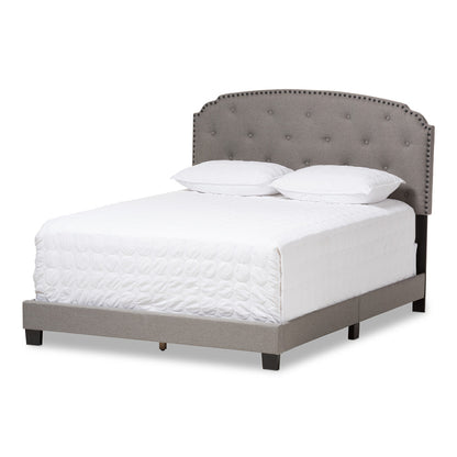 Baxton Studio - Lexi Queen Size Bed in Light Grey - CF8747-F-Light Grey-Queen view 1