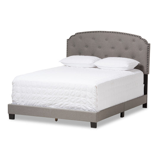 Baxton Studio - Lexi Queen Size Bed in Light Grey - CF8747-F-Light Grey-Queen view 1