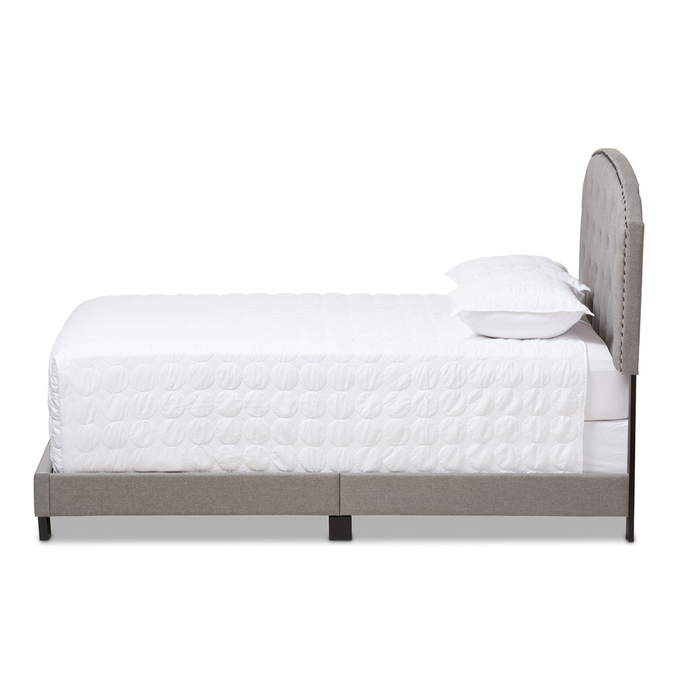 Baxton Studio - Lexi Queen Size Bed in Light Grey - CF8747-F-Light Grey-Queen view 2