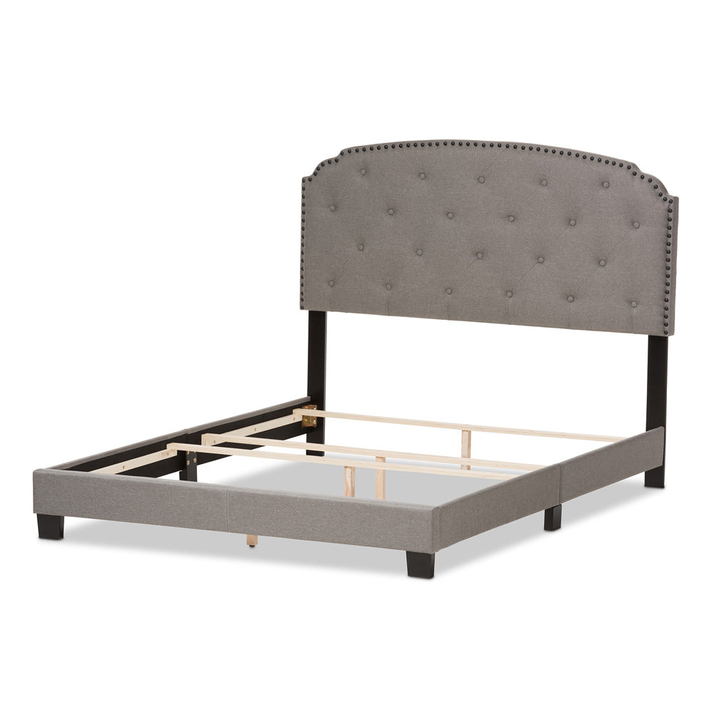 Baxton Studio - Lexi Queen Size Bed in Light Grey - CF8747-F-Light Grey-Queen view 3