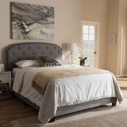 Baxton Studio - Lexi Queen Size Bed in Light Grey - CF8747-F-Light Grey-Queen view 6