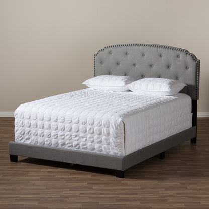 Baxton Studio - Lexi Queen Size Bed in Light Grey - CF8747-F-Light Grey-Queen view 7