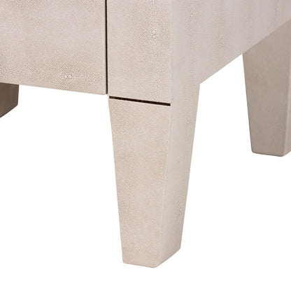 Baxton Studio - Leyna End Table in Beige/Brass - JY24A039-Beige Faux Shagreen-ET view 7