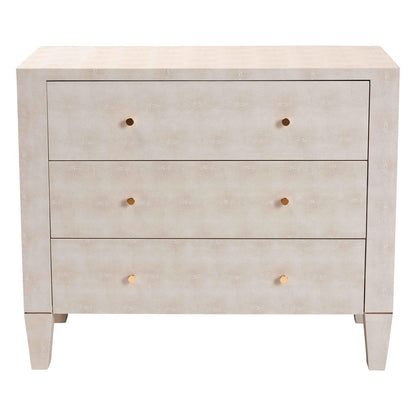 Baxton Studio - Leyna Storage Cabinet in Beige/Brass - JY24A040-Beige Faux Shagreen-Cabinet view 3