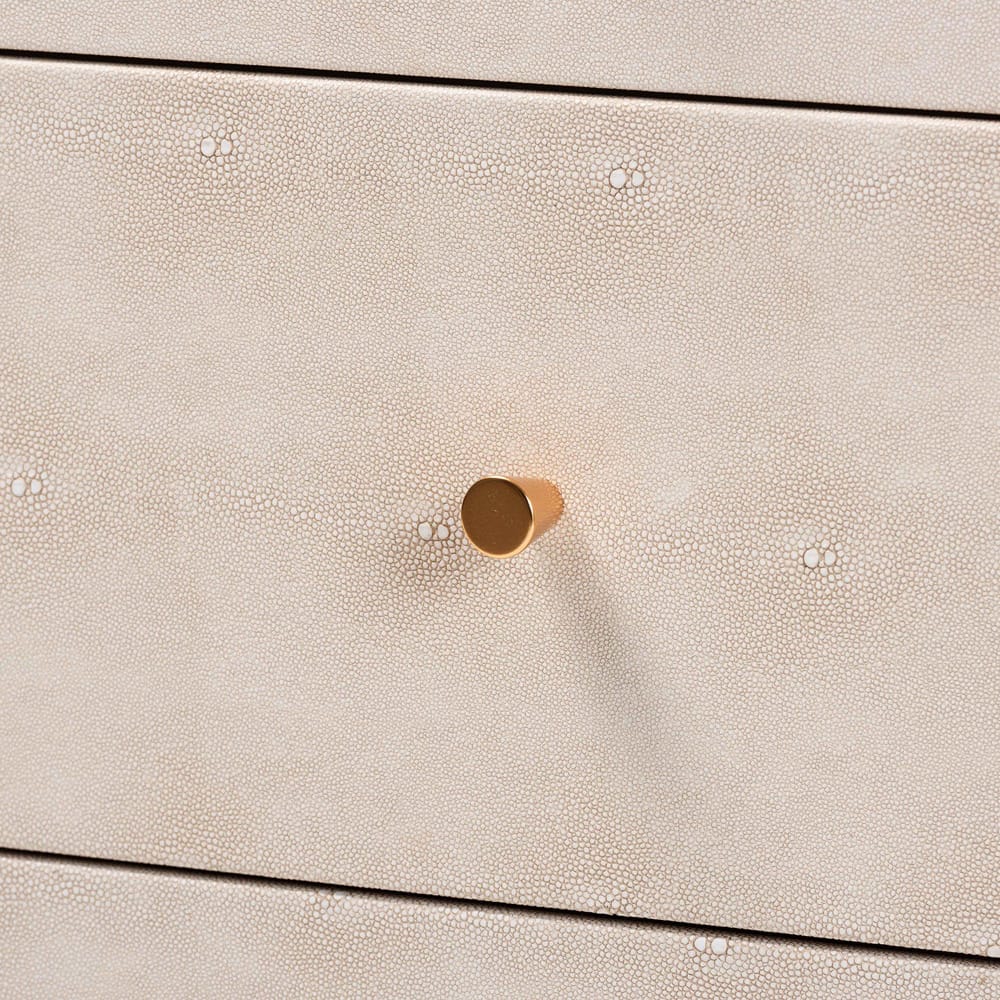 Baxton Studio - Leyna Storage Cabinet in Beige/Brass - JY24A040-Beige Faux Shagreen-Cabinet view 6