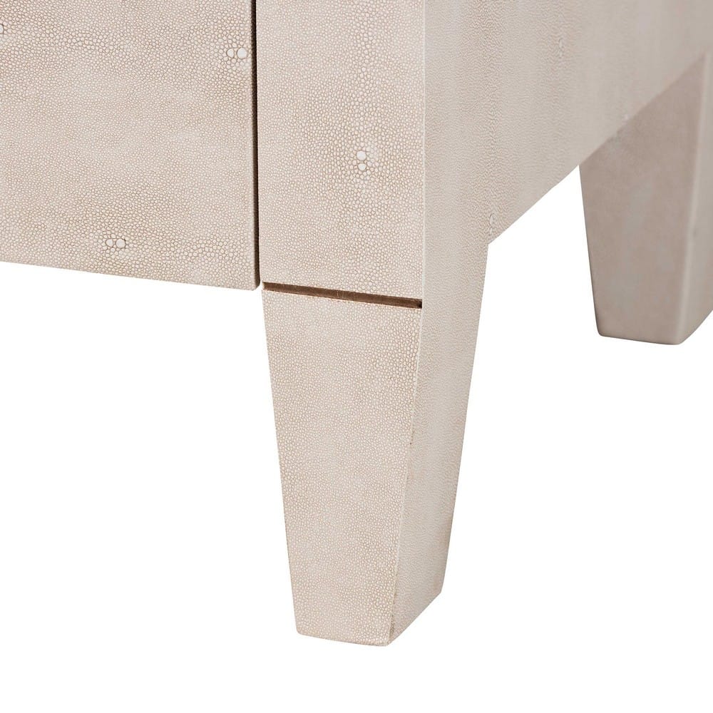 Baxton Studio - Leyna Storage Cabinet in Beige/Brass - JY24A040-Beige Faux Shagreen-Cabinet view 7