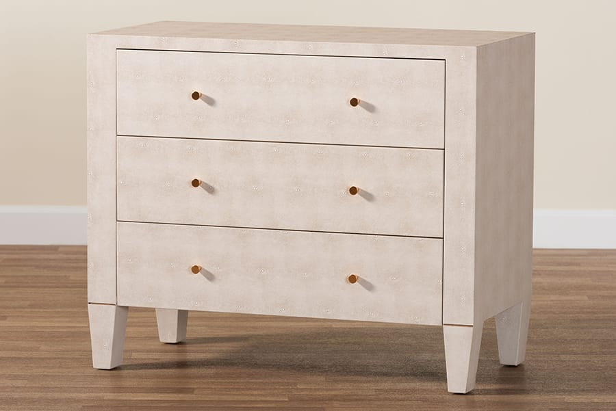 Baxton Studio - Leyna Storage Cabinet in Beige/Brass - JY24A040-Beige Faux Shagreen-Cabinet view 10