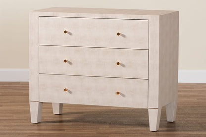 Baxton Studio - Leyna Storage Cabinet in Beige/Brass - JY24A040-Beige Faux Shagreen-Cabinet view 10