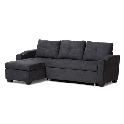 Baxton Studio - Lianna Sectional Sofa in Dark Grey - R8068-Dark Grey-Rev-SF view 1