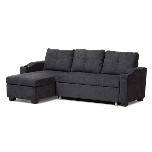 Baxton Studio - Lianna Sectional Sofa in Dark Grey - R8068-Dark Grey-Rev-SF view 1