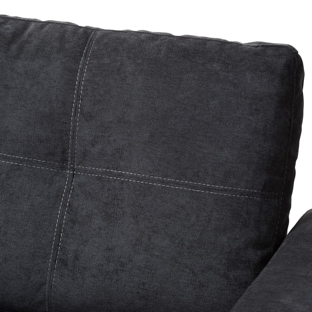 Baxton Studio - Lianna Sectional Sofa in Dark Grey - R8068-Dark Grey-Rev-SF view 3