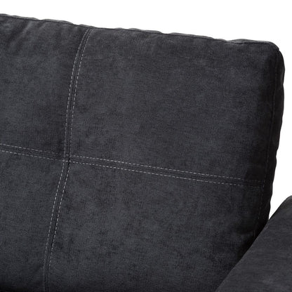 Baxton Studio - Lianna Sectional Sofa in Dark Grey - R8068-Dark Grey-Rev-SF view 3