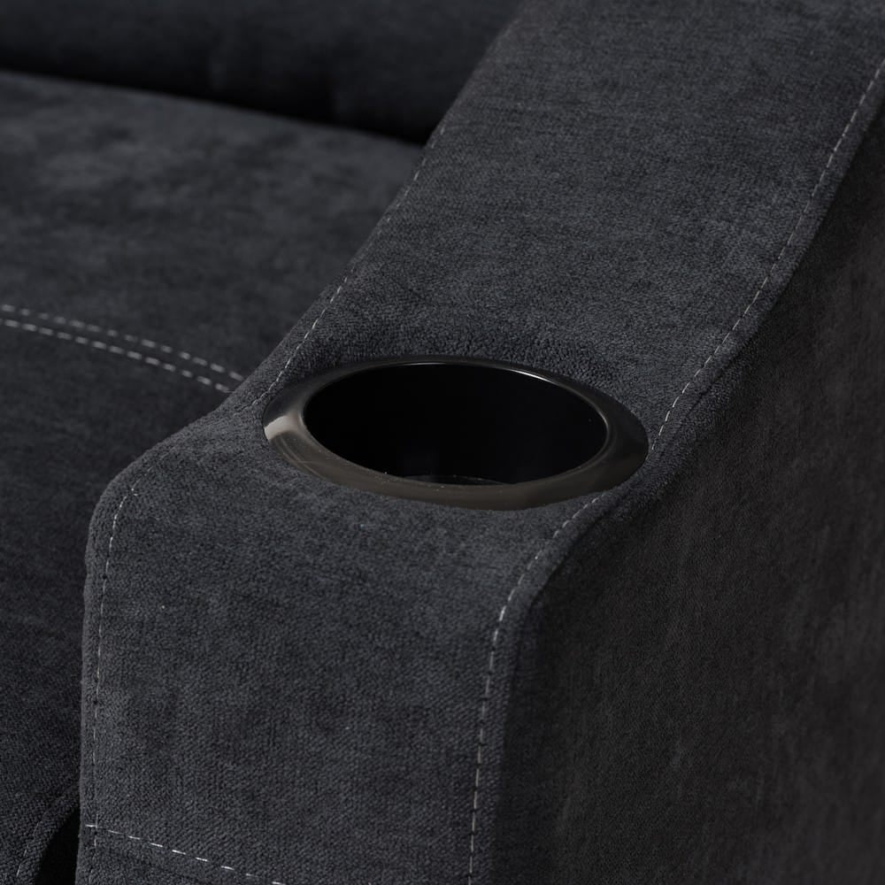 Baxton Studio - Lianna Sectional Sofa in Dark Grey - R8068-Dark Grey-Rev-SF view 4