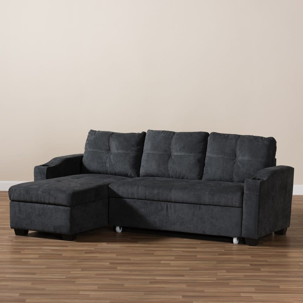Baxton Studio - Lianna Sectional Sofa in Dark Grey - R8068-Dark Grey-Rev-SF view 7