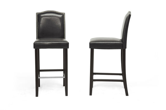 Baxton Studio - Libra Set of 2 Bar Stools in Black - BBT5111 Bar Stool-Black view 1