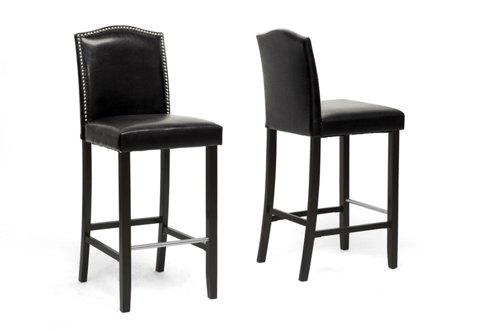 Baxton Studio - Libra Set of 2 Bar Stools in Black - BBT5111 Bar Stool-Black view 2