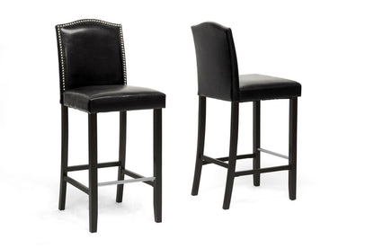 Baxton Studio - Libra Set of 2 Bar Stools in Black - BBT5111 Bar Stool-Black view 2