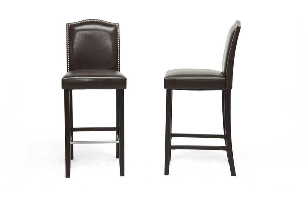Baxton Studio - Libra Set of 2 Bar Stools in Brown - BBT5111 Bar Stool-Brown view 1