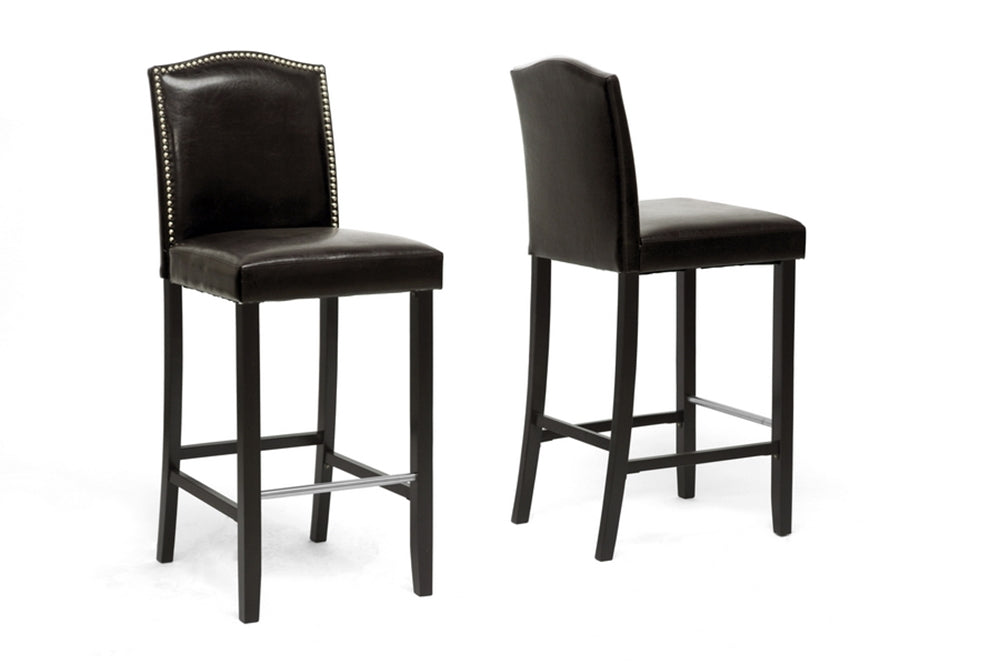 Baxton Studio - Libra Set of 2 Bar Stools in Brown - BBT5111 Bar Stool-Brown view 2
