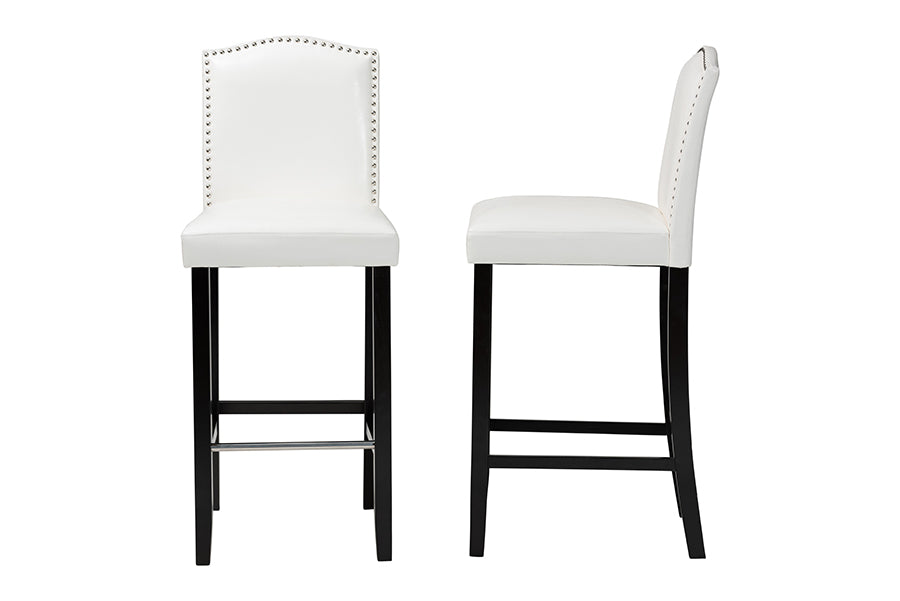 Baxton Studio - Libra Set of 2 Bar Stools in White - BBT5111 Bar Stool-White view 3