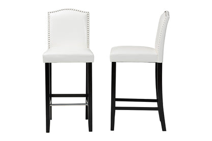 Baxton Studio - Libra Set of 2 Bar Stools in White - BBT5111 Bar Stool-White view 3