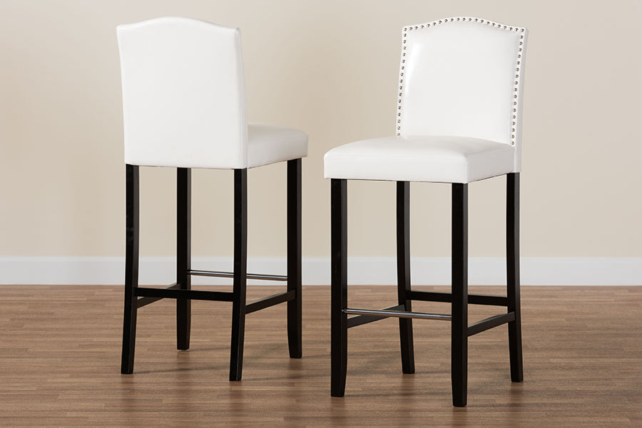 Baxton Studio - Libra Set of 2 Bar Stools in White - BBT5111 Bar Stool-White view 7