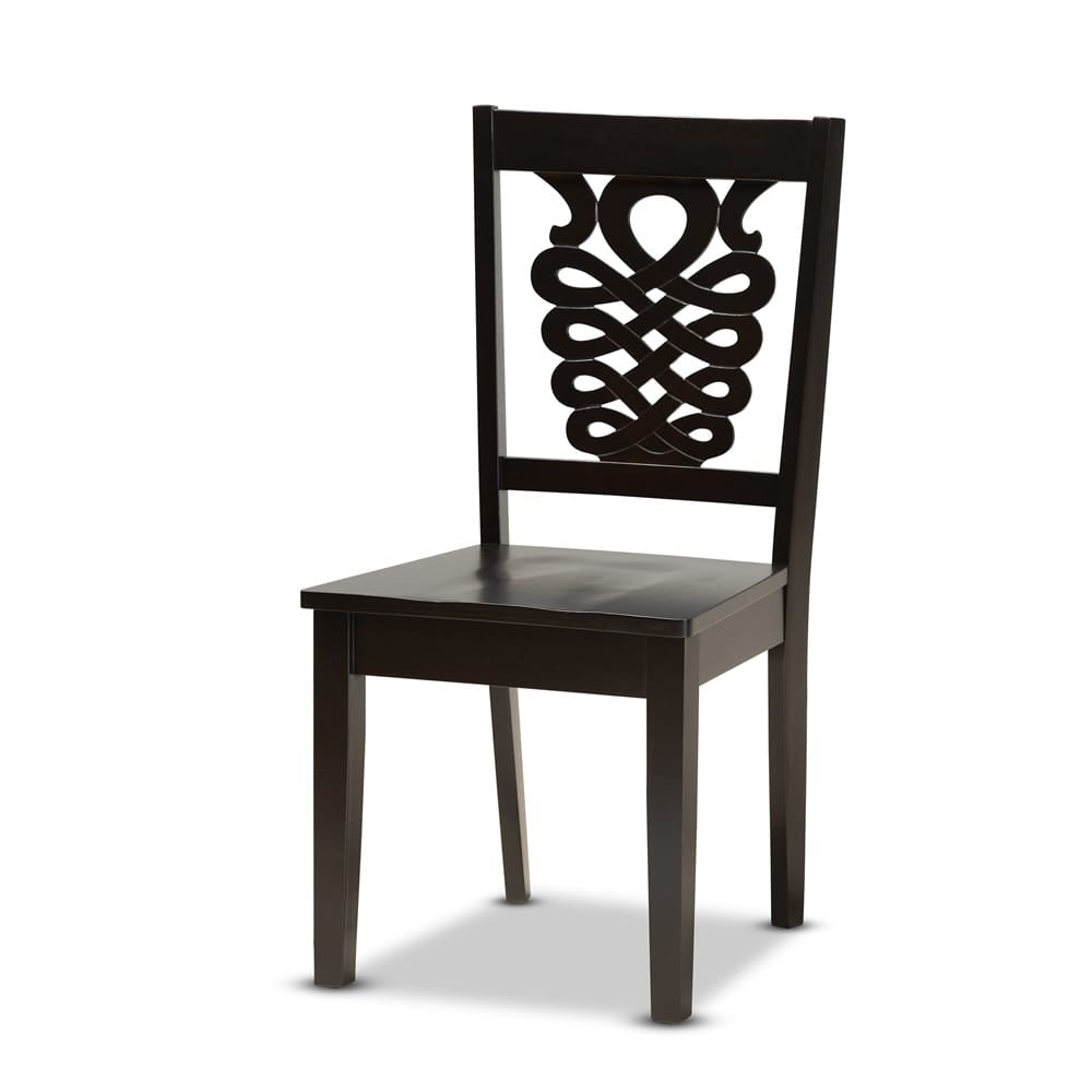 Baxton Studio - Liese Dining Set in Dark Brown - Liese-Dark Brown-7PC Dining Set view 2