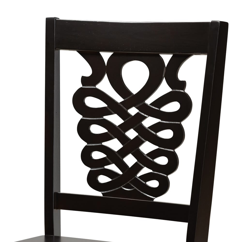 Baxton Studio - Liese Dining Set in Dark Brown - Liese-Dark Brown-7PC Dining Set view 5