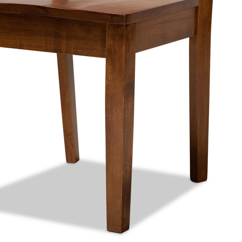 Baxton Studio - Liese Dining Set in Walnut Brown - Liese-Walnut-5PC Dining Set view 6