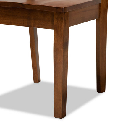 Baxton Studio - Liese Dining Set in Walnut Brown - Liese-Walnut-5PC Dining Set view 6