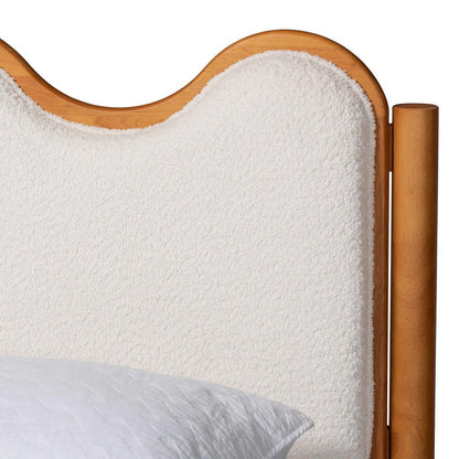 Baxton Studio - Lilia Queen Size Bed in Cream/Oak Brown - MG0236-Cream-Queen view 4
