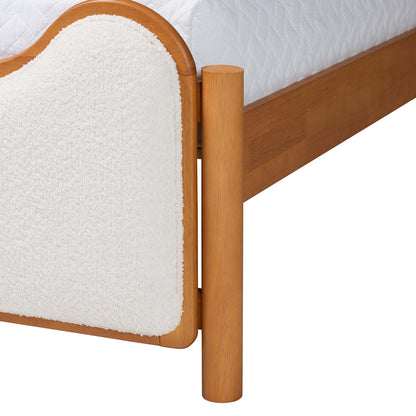 Baxton Studio - Lilia Queen Size Bed in Cream/Oak Brown - MG0236-Cream-Queen view 5