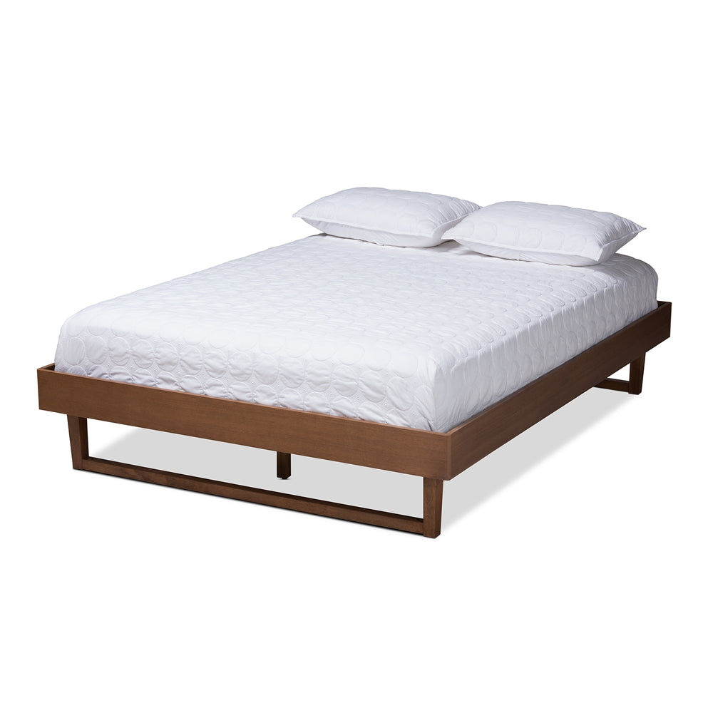Baxton Studio - Liliya Full Size Bed Frame in Ash Walnut - MG97043-Ash Walnut-Bed Frame-Full view 1