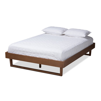 Baxton Studio - Liliya Full Size Bed Frame in Ash Walnut - MG97043-Ash Walnut-Bed Frame-Full view 1
