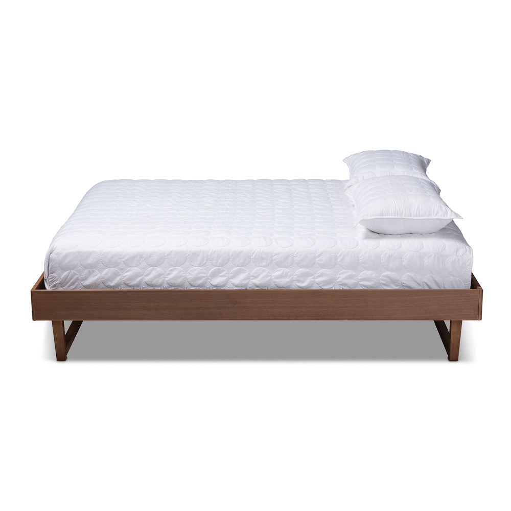 Baxton Studio - Liliya Full Size Bed Frame in Ash Walnut - MG97043-Ash Walnut-Bed Frame-Full view 2