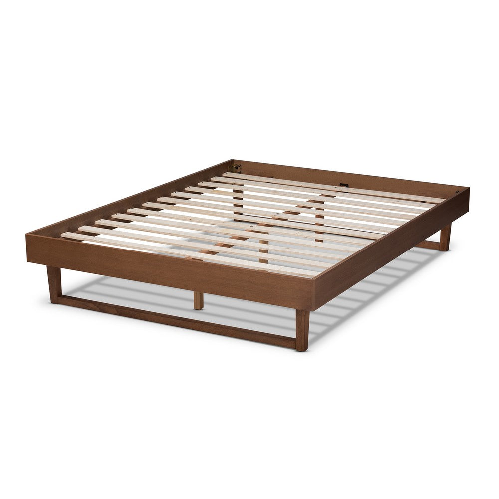 Baxton Studio - Liliya Full Size Bed Frame in Ash Walnut - MG97043-Ash Walnut-Bed Frame-Full view 3