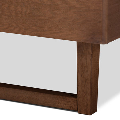 Baxton Studio - Liliya Full Size Bed Frame in Ash Walnut - MG97043-Ash Walnut-Bed Frame-Full view 4