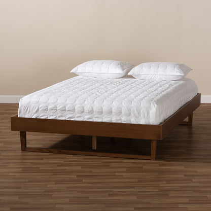 Baxton Studio - Liliya Full Size Bed Frame in Ash Walnut - MG97043-Ash Walnut-Bed Frame-Full view 5