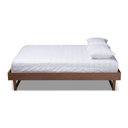 Baxton Studio - Liliya King Size Bed Frame in Ash Walnut - MG97043-Ash Walnut-Bed Frame-King view 2