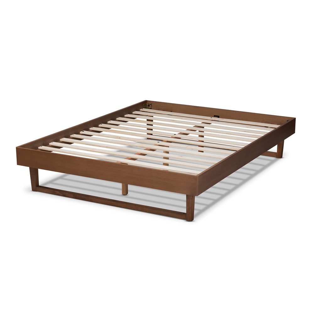 Baxton Studio - Liliya King Size Bed Frame in Ash Walnut - MG97043-Ash Walnut-Bed Frame-King view 3