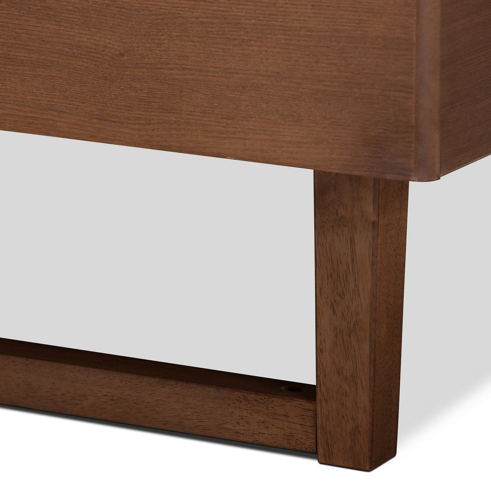 Baxton Studio - Liliya King Size Bed Frame in Ash Walnut - MG97043-Ash Walnut-Bed Frame-King view 4