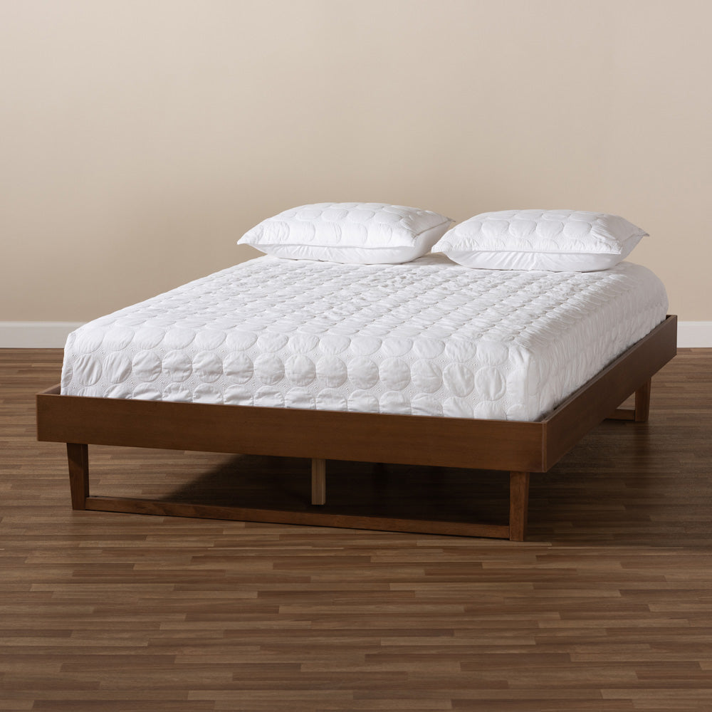 Baxton Studio - Liliya King Size Bed Frame in Ash Walnut - MG97043-Ash Walnut-Bed Frame-King view 5