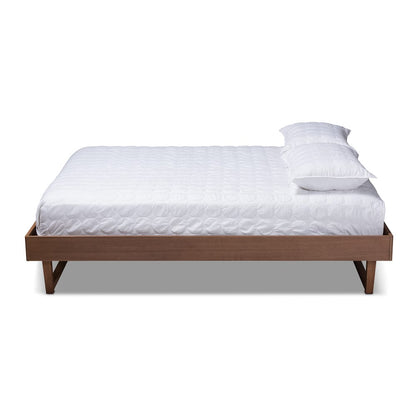 Baxton Studio - Liliya Queen Size Bed Frame in Ash Walnut - MG97043-Ash Walnut-Bed Frame-Queen view 2